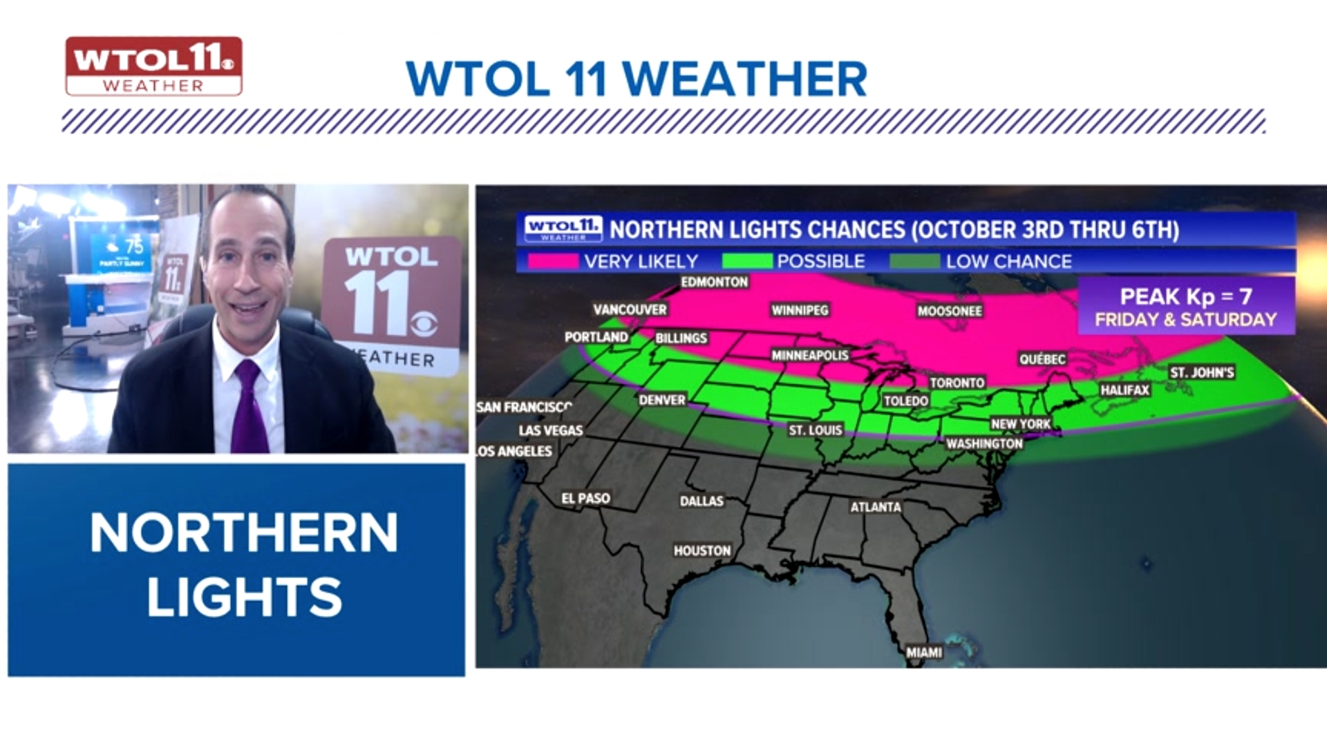 A strong geomagnetic storm has been detected from an unusually strong solar flare. Chief meteorologist Chris Vickers breaks down when you may see the lights.