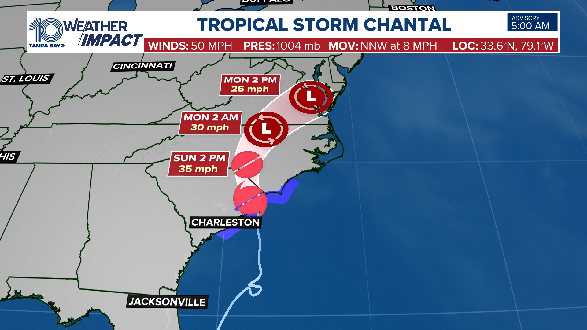 Tropical Storm Chantal makes landfall over the Carolinas | wbir.com