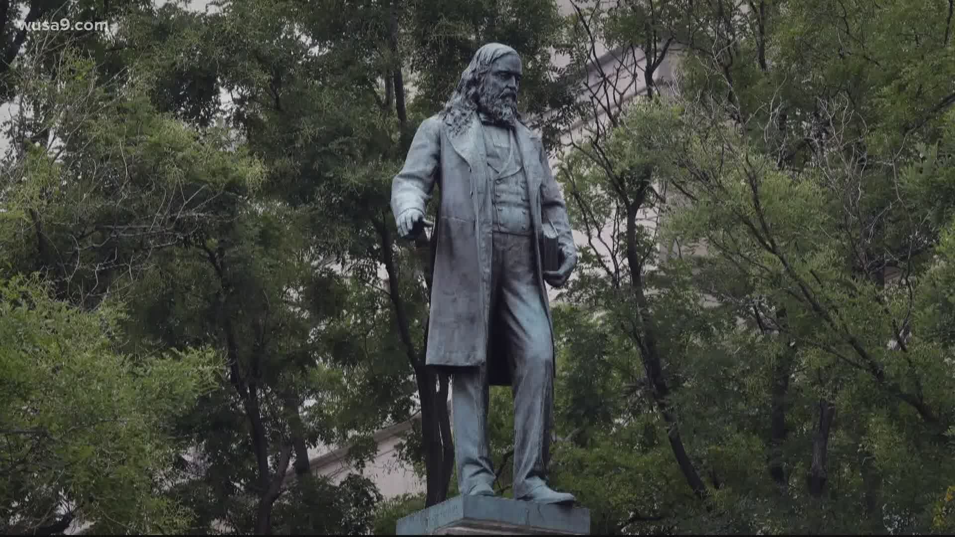 The Pike statue, which has been the center of dozens of protests in D.C. over the years, was one of the statues destroyed by protesters in June.