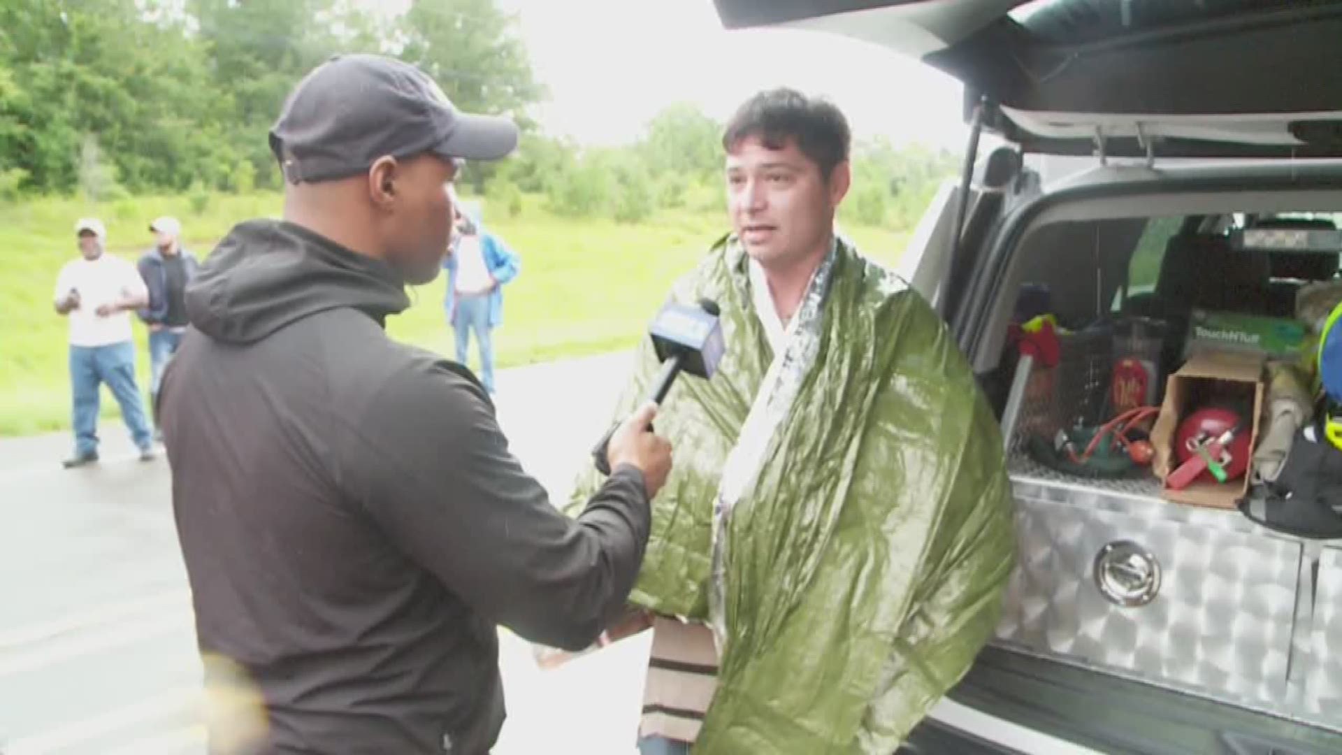 A man trapped by rising flood water in Amite tells his story
