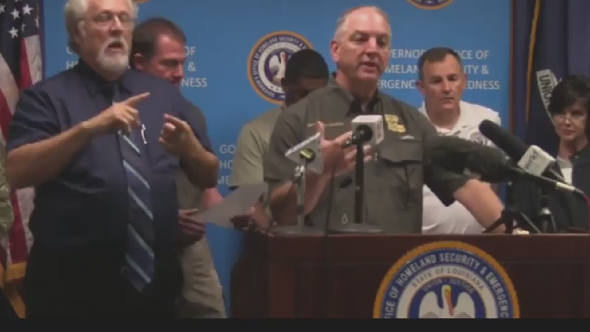 Louisiana's Governor holds a press conference to update the public on the historic flooding in Louisiana.