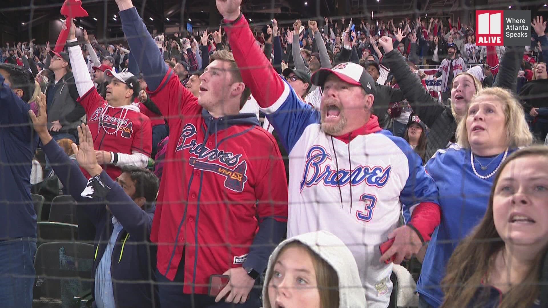 Download Atlanta Braves Fans Celebrate Recent World Series Win