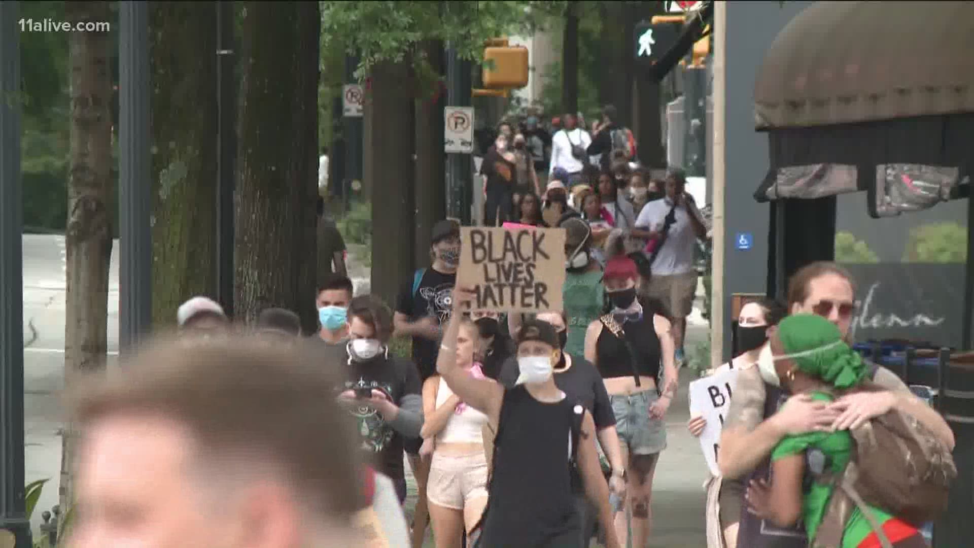 No arrests were reported from Friday night's protests in Atlanta - a sharp contrast to what happened one week ago.